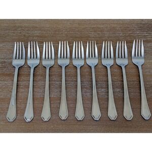 Wallace CASINO Salad Fork 18/10 Stainless Flatware 7 3/8" (Set Of 9)